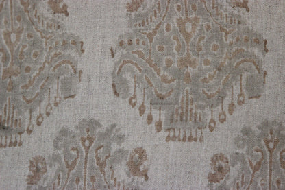 Diwan hand block printed linen cushion cover, 20 × 20 in