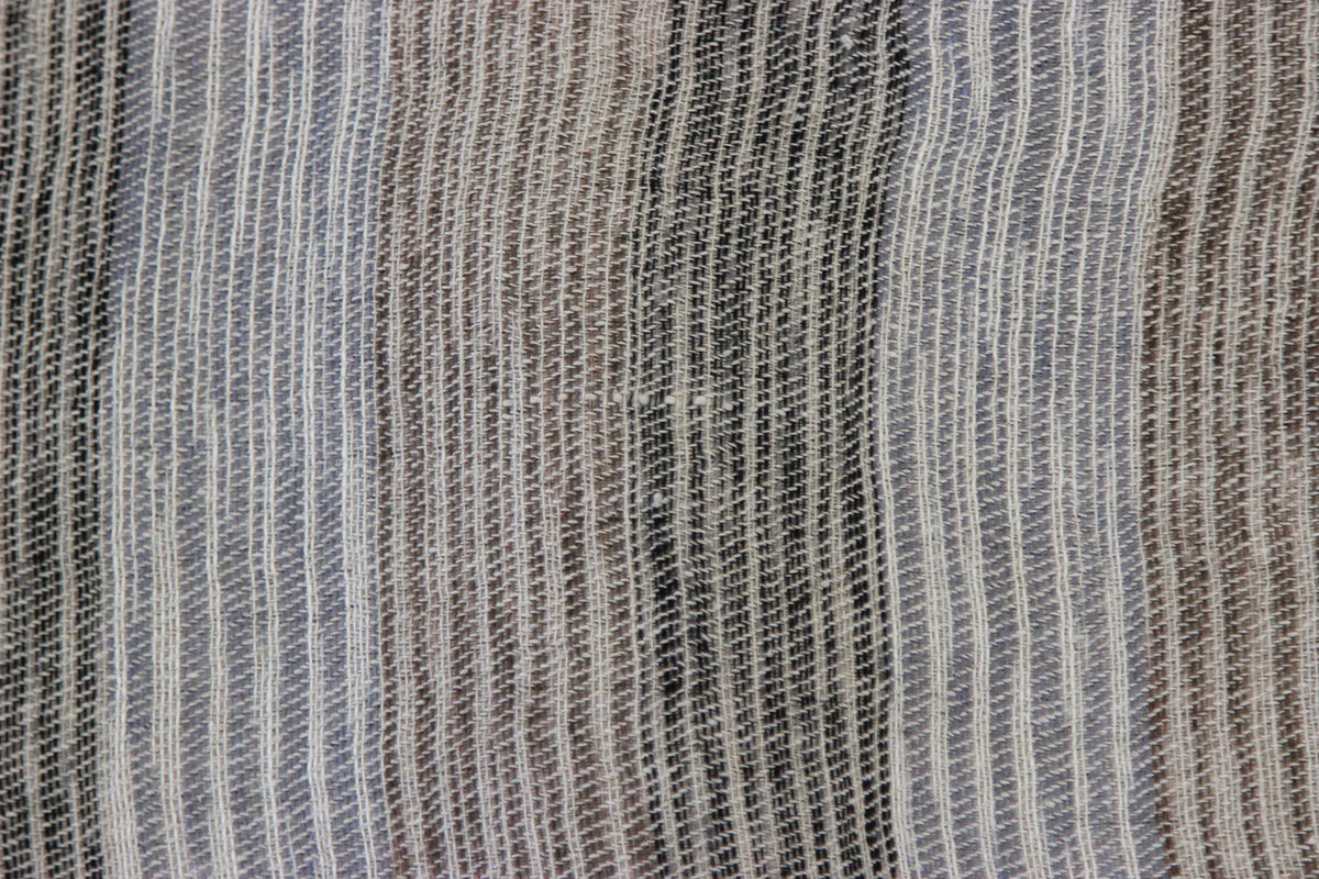 Diwan handwoven linen throw in Del Mar, blue and natural