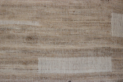 Diwan handwoven wool and silk cushion in Montecito: ivory blocks on taupe and sand