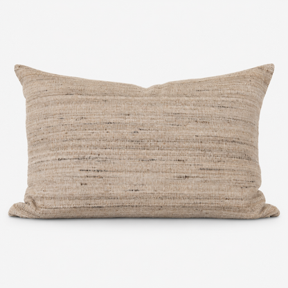 Diwan Coronado lumbar cushion, plain-woven wool and tussar silk, 16 × 24 in